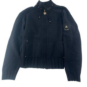 St. John By Marie Gray Black Cashmere Cardigan Sweater P